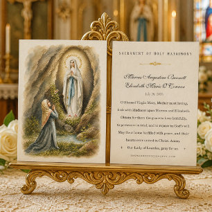 Lourdes Katholische Trauung Gebetskarte Marianisch Visitenkarte