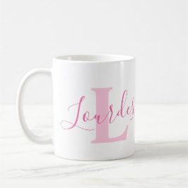 Lourdes Name Bedeutung und monogramm rosa Text Kaffeetasse