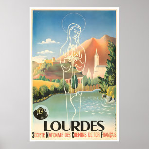 Lourdes-Reiseposter Französisches Geschenk Vintage Poster