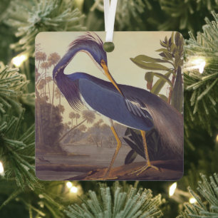 Lousiana Heron in Grau, Green und Blue von Audubon Ornament Aus Metall