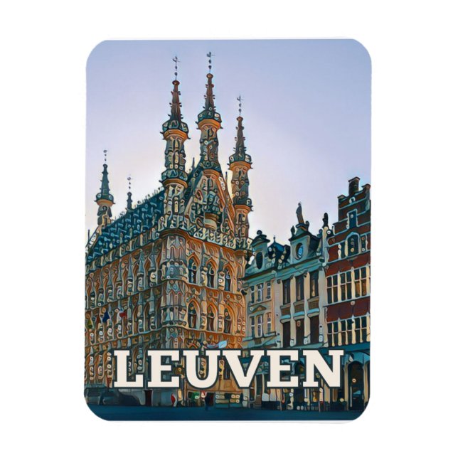 Louvain Belgien Foto von Vintage Magnet (Vertikal)