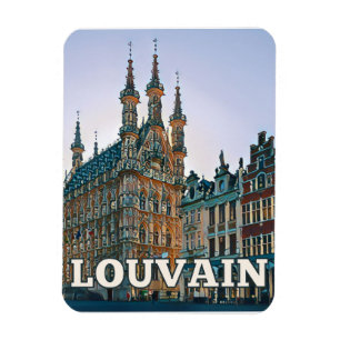 Louvain Belgien Foto von Vintage Magnet