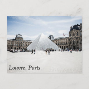 Louvre im weißen Winter Paris Postkarte