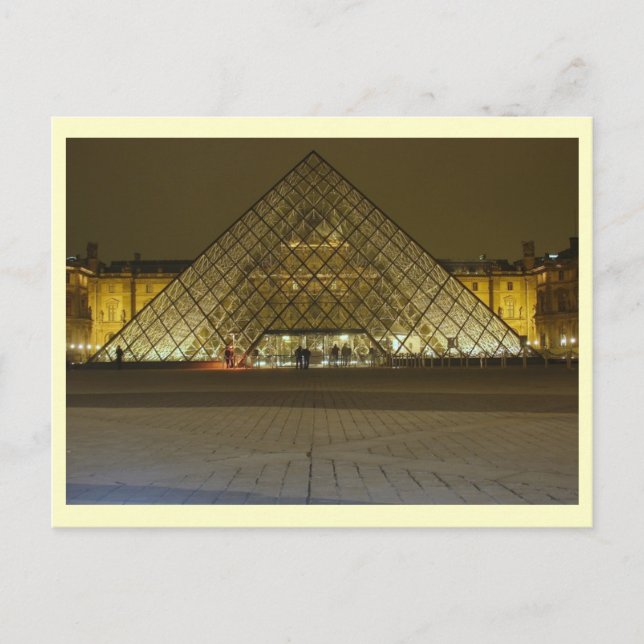 Louvre Museum at Night, Paris, Frankreich Postkarte (Vorderseite)