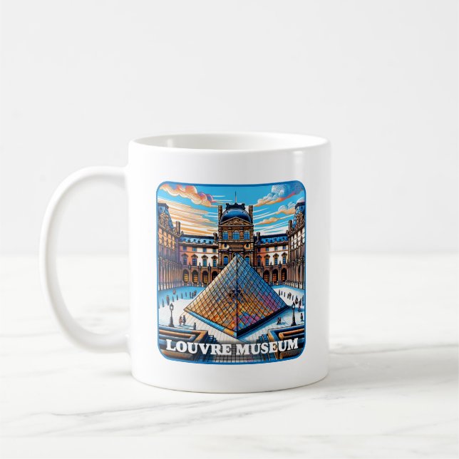 Louvre Museum Paris Frankreich Kaffeetasse (Links)
