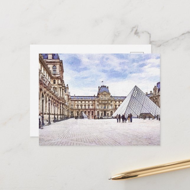 Louvre' Museum Paris Postcard Postkarte (Vorderseite/Rückseite Beispiel)
