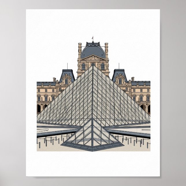Louvre Museum Paris Pyramide Poster (Vorne)