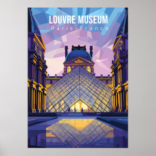 Louvre Museum Travel Poster Fotografie Print