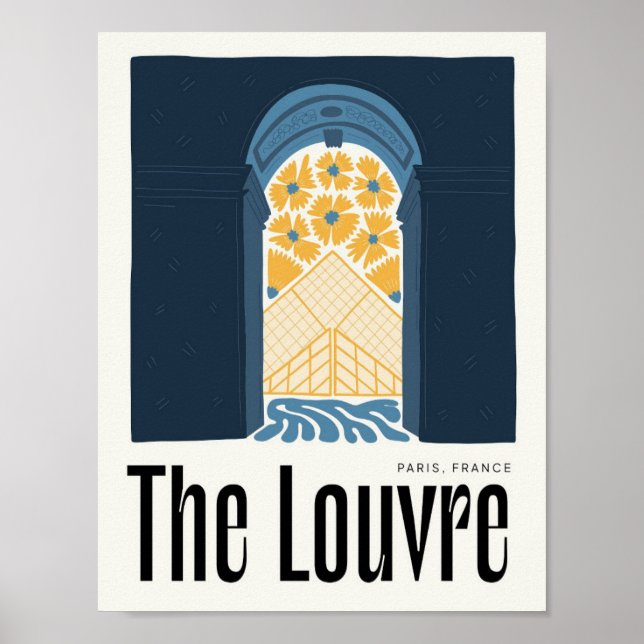 Louvre Paris Frankreich abstrakte Kunst, Dichtung  Poster (Vorne)