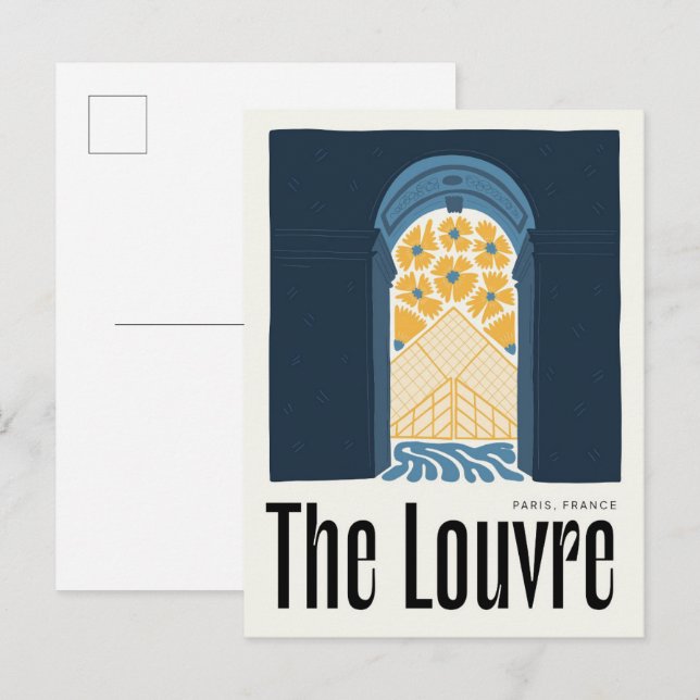 Louvre Paris Frankreich abstrakte Kunst, Dichtung  Postkarte (Vorne/Hinten)