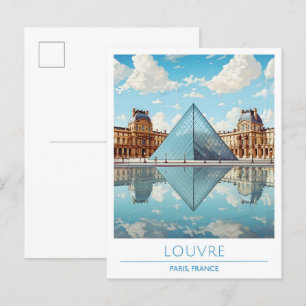 Louvre Paris Frankreich Vintage Travel Postkarte