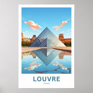 Louvre Paris Travel Print Poster
