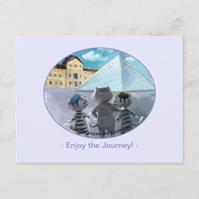 Louvre Post Card - Happy (optionaler Umschlag) Postkarte (Vorderseite)