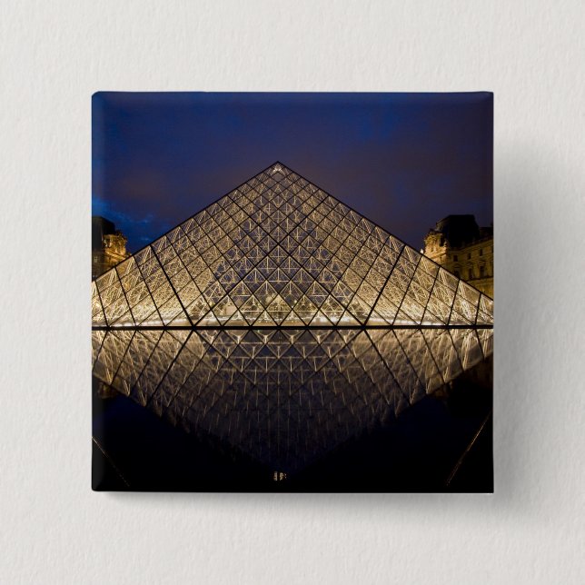 Louvre-Pyramide des Architekten I.M. Pei bei Button (Vorderseite)