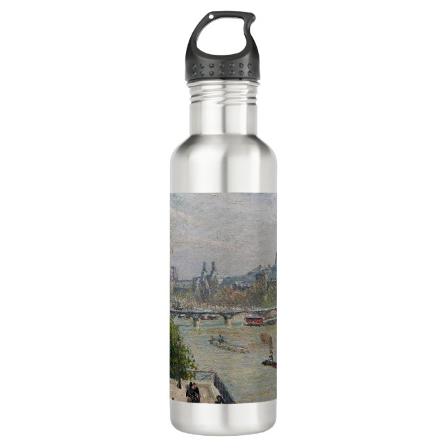 Louvre, Spring Camille Pissarro Edelstahlflasche (Vorderseite)
