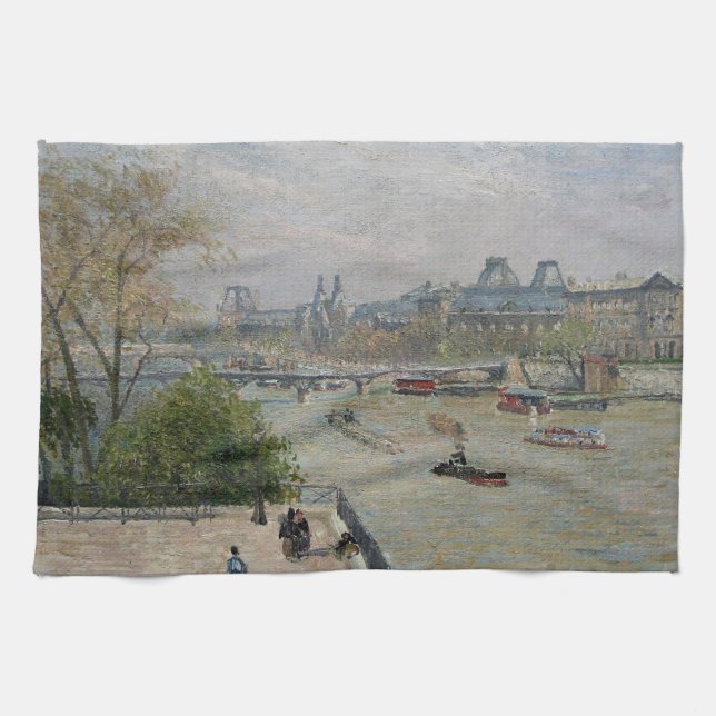 Louvre, Spring Camille Pissarro Geschirrtuch (Horizontal)