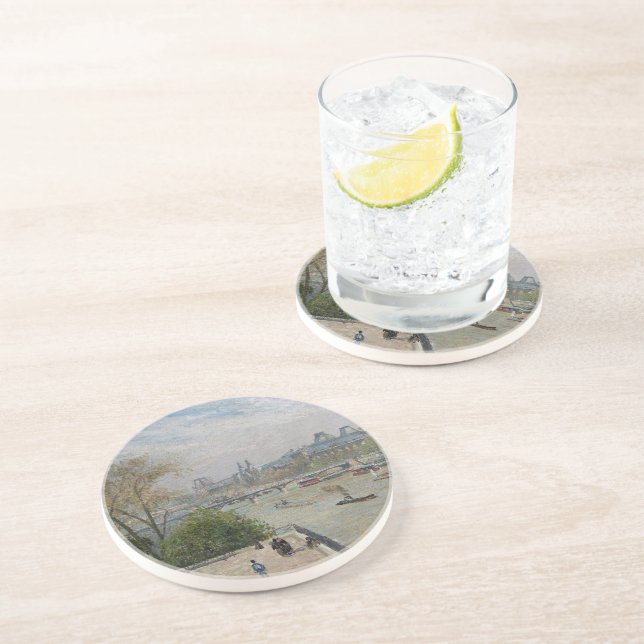 Louvre, Spring Camille Pissarro Getränkeuntersetzer (Seite)