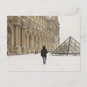 Louvre unter dem Schnee Postkarte