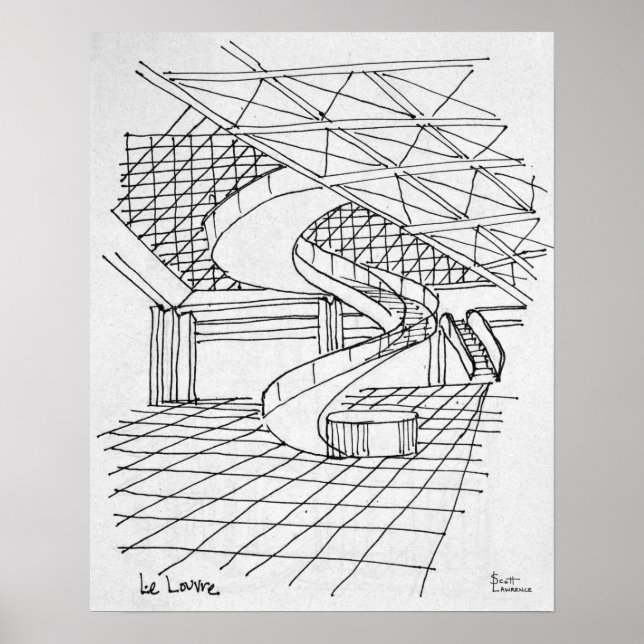 Louvre unter der Pyramide | Paris, Frankreich Poster (Vorne)