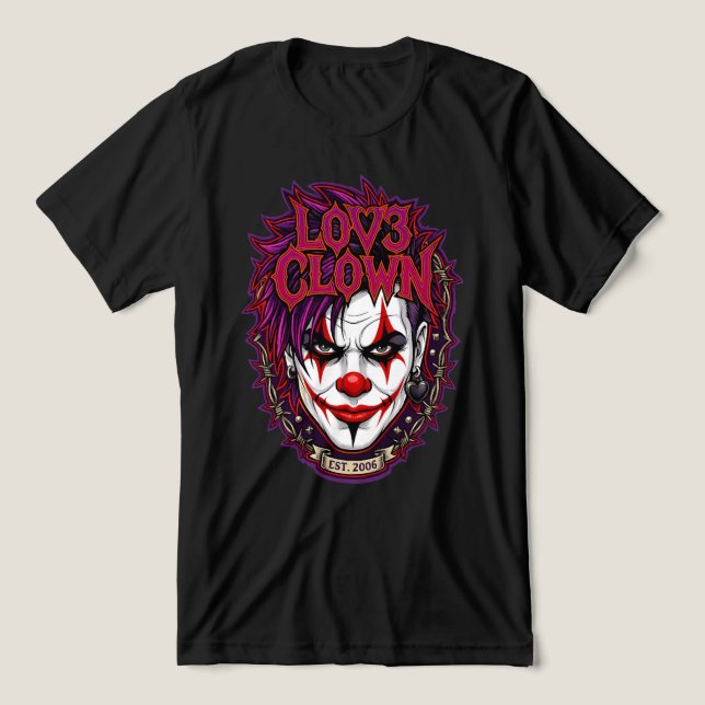 LOV3 CLOWN und LOV3 GRENADE Tri-Blend Shirt (Design Vorderseite)