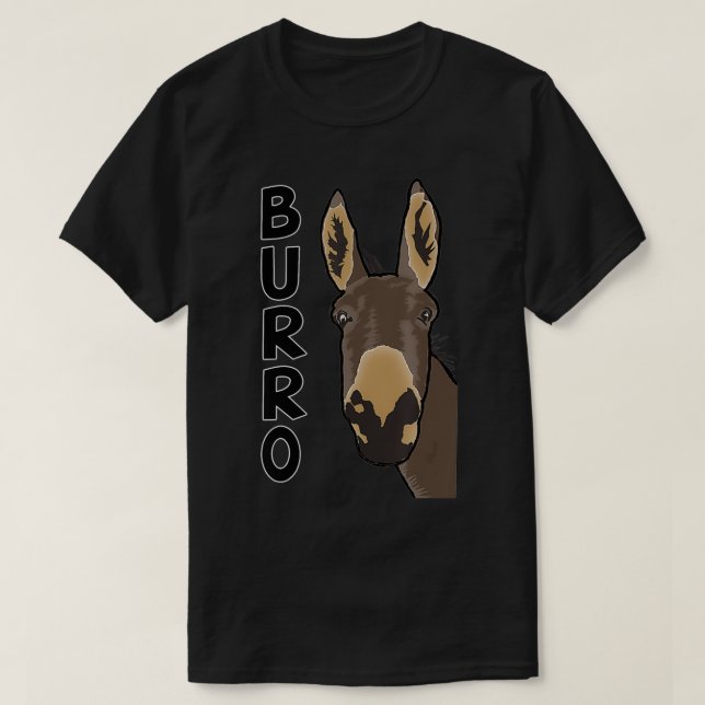 Lovable Funny Face Furry Burro Farm Animal Portrai T-Shirt (Design vorne)