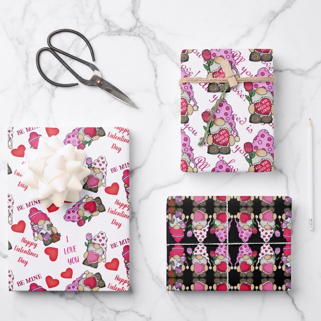 Lovable Valentine Gnomes Geschenkpapier Set (Von Creator hochgeladen)