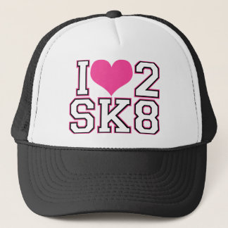 Love2SK8 - Schwarzes u. Rosa Truckerkappe