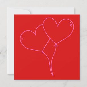 LOVE 2 Herzen Valentinstag Designer Quadratische N Feiertagskarte