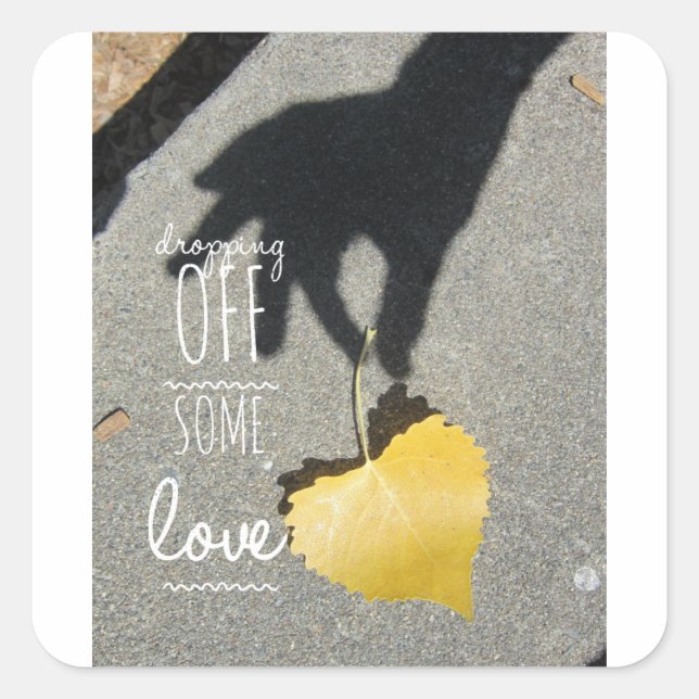 Love 2 quadratischer aufkleber (Vorderseite)