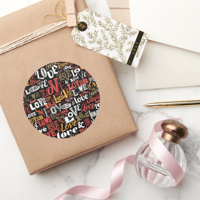 Love 2 runder aufkleber (Schenken)