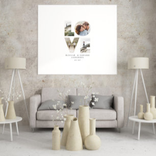 Love 4 photo simple modern personalised gift canva leinwanddruck