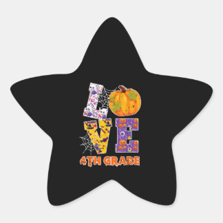 Love 4th Grad Teacher School Halloween Gift Stern-Aufkleber