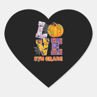 Love 5th Grad Teacher School Halloween Gift Herz-Aufkleber