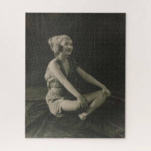 Love a Poor Maid Girl Sitting Cross Legs Puzzle