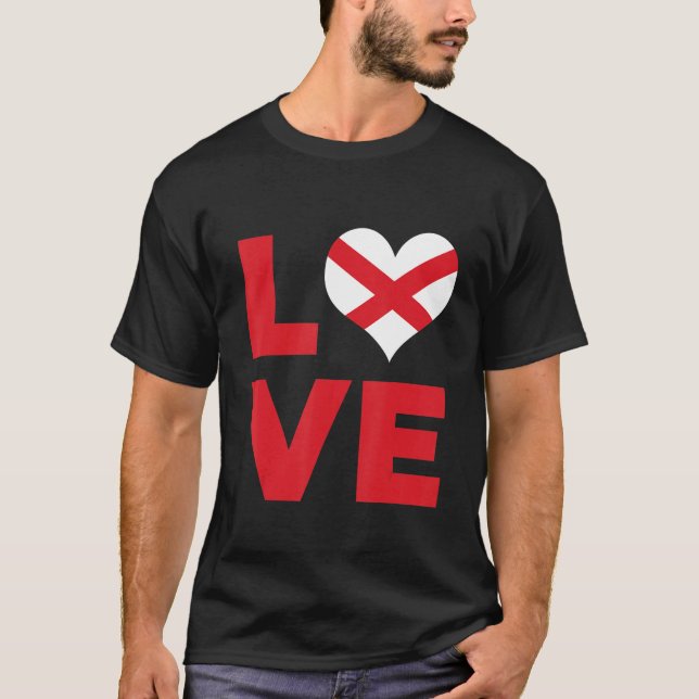 Love Alabama State Flag T-Shirt (Vorderseite)