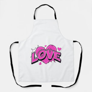LOVE All-Over Druck Schürze