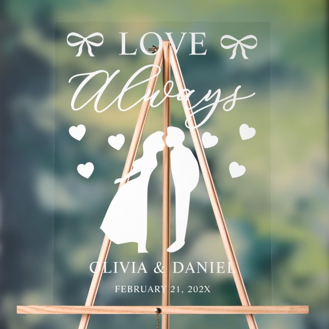 Love Always Custom Wedding Acrylschild (Neutral)