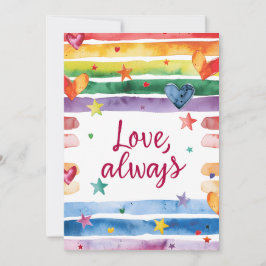 Love Always Rainbow Sticker, Watercolor Heart Einladung