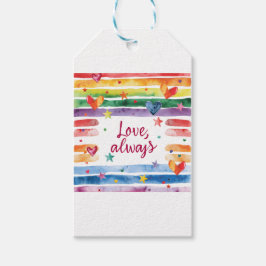 Love Always Rainbow Sticker, Watercolor Heart Geschenkanhänger