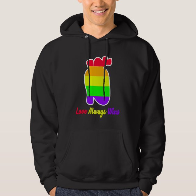 Love Always wins national equality LGBT LGBTQ Prid Hoodie (Vorderseite)