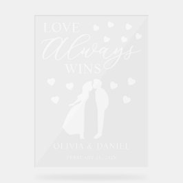 Love Always Wins Personalized Wedding Acrylschild