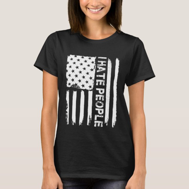 Love America I Hate People   USA Flag T-Shirt (Vorderseite)