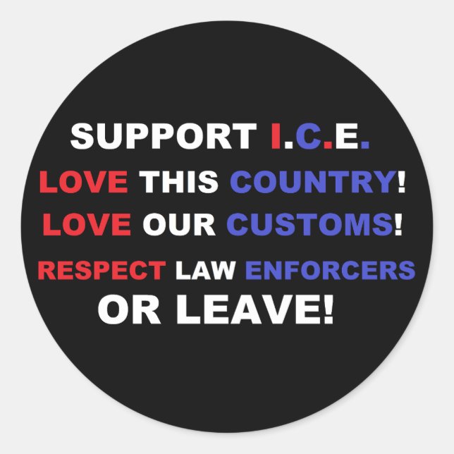 Love America Runder Aufkleber (Vorderseite)