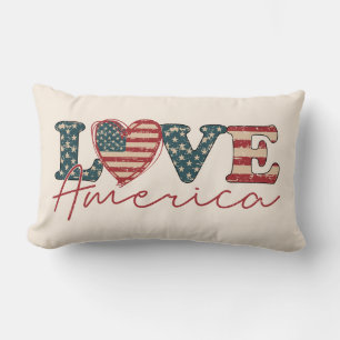 LOVE America Unabhängigkeitstag Lendenkissen