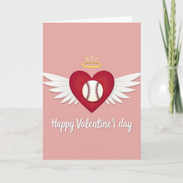 Love And Baseball Valentines Card Karte (Vorderseite)