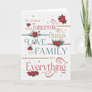 Love and Family Are Everything Poinsettias Feiertagskarte