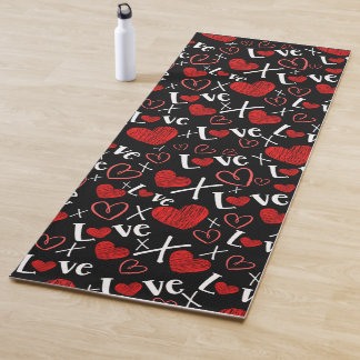 Love and hearts seamless pattern  yogamatte