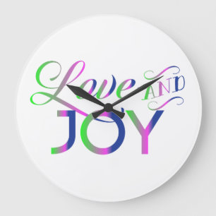 Love And Joy Colorful Große Wanduhr