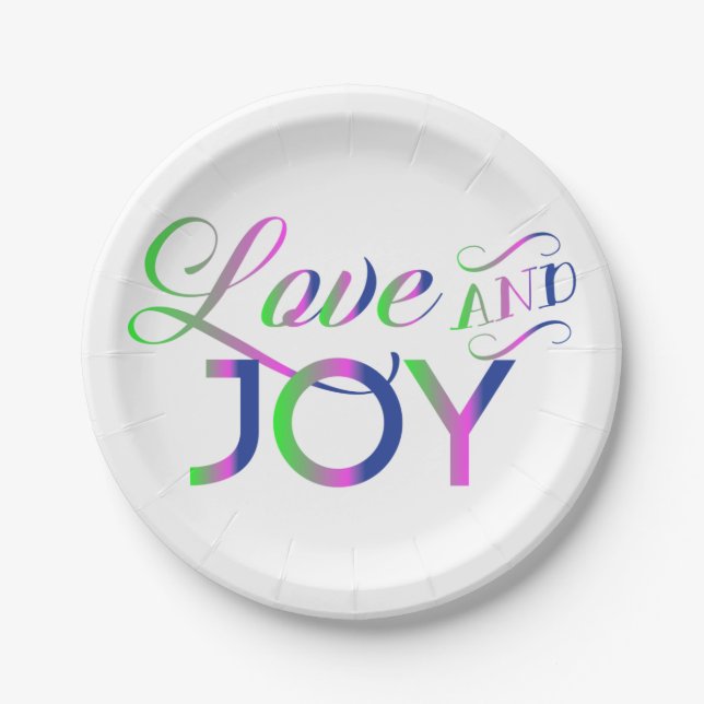 Love And Joy Colorful Pappteller (Vorderseite)