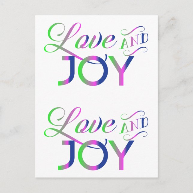 Love And Joy Colorful Postkarte (Vorderseite)